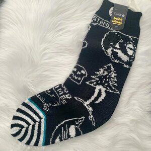 NWT Stance Black knit holiday Christmas stocking Acrylic